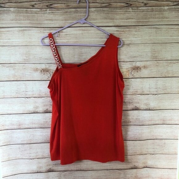 INC International Concept Orange Sleeveless - Picture 1 of 4
